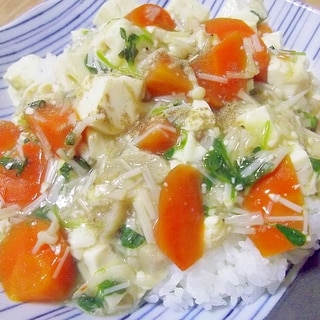 ヘルシー＊たっぷり野菜と豆腐のあんかけ丼＊